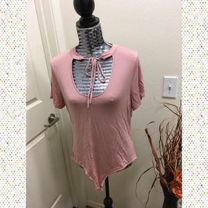 💠NEW💠Pink/Salmon choker bodysuit